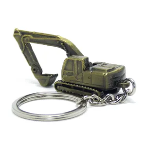 Bulldozers Excavator Backhoe Shovel Model Keychain Key Ring Holder Digging Machine Keyring Alloy Mini Metal Excavator Key Chain
