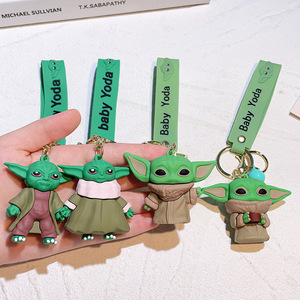 Vente chaude Décoration Cadeaux Anime Figure Souvenir 3d Bébé <span class=keywords><strong>Yoda</strong></span> Personnage Pvc Dessin Animé <span class=keywords><strong>Porte</strong></span>-clés - Product Image 5