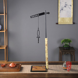 Meifei Bamboo Rock Free Hook Cast Iron Kettle Rack For Tea Ceremony Desktop Ornament - Product Image 5