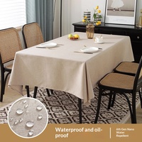 Nappe en coton et lin imperméable de couleur unie, style nordique, best-seller transfrontalier, pour usage domestique, vente en gros et dropshipping