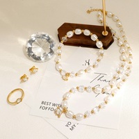 Ensemble de bijoux ours de marque classique en acier inoxydable de haute qualité cadeau de fête des mères 4 pièces boucles d'oreilles anneau pour perles fêtes Bracelet