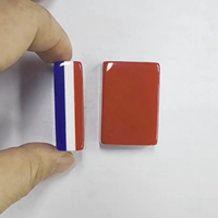 Jeu de tuiles de Mahjong américaines de luxe personnalisées à trois couches en acrylique bleu et rouge, motif patriotique, pour le 4 juillet