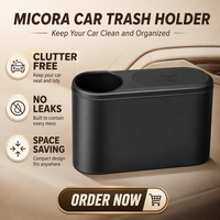 Poubelle de voiture multifonctionnelle Micora ABS, boîte de rangement à 1-3 compartiments, organisateur portable étanche à suspendre à la porte, pour l'intérieur