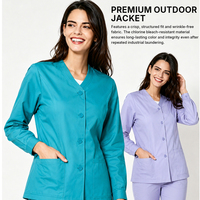 ANNO Medizinische Jacke Chlorbleichmittel-Resistent Knitterfreie Schrubbjacke mit Knopfverschluss für Krankenschwester und Arzt