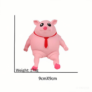 Vente en gros – Nouveauté 2026 : Jouets anti-stress en forme de cochon rose amusant, en TPR souple, à presser, pour enfants et adultes - Product Image 6