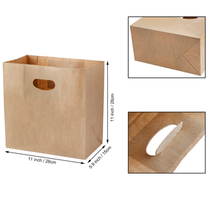 Sacs en papier kraft personnalisés imprimés avec votre propre logo, qualité alimentaire, à prix fabricant, avec poignée, pour cadeaux et achats, à bas prix - Product Image 2