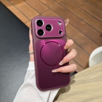 Coque de protection rigide de luxe avec lentille laser givrée pour iPhone 15 16 17 18 Pro Max, compatible avec le chargement sans fil et magnétique