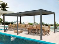 Systèmes de pergola bioclimatique entièrement en aluminium, design imperméable, installation 40 % plus rapide, balcon, jardin, terrasse, utilisation toute saison