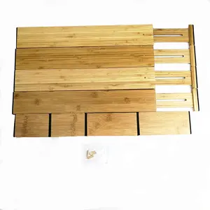 Organizer cassetto domestico in legno naturale regolabile per ufficio cassettiera Organizer
