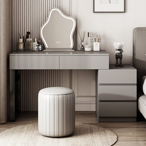 Thiết kế mới thanh lịch hiện đại màu xám bằng gỗ thay đồ trang điểm <span class=keywords><strong>Vanity</strong></span> bảng với lưu trữ phòng ngủ - Product Image 2