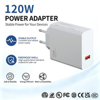 Chargeur mural USB A 120W QC3.0 à charge rapide avec protection OCP, adaptateur universel écologique pour téléphones portables, écouteurs, appareil photo