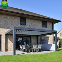 Pergola en aluminium pour patio, toit à lames bioclimatiques, imperméable, pare-soleil, décoration pour jardin, terrasse au bord de la piscine