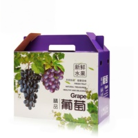 Boîte d'emballage pour raisins en carton ondulé personnalisée RDY avec poignée, boîte cadeau pour fruits en carton ventilé, carton d'expédition en gros