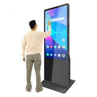 Pantallas y Señalización Digital con Soporte de Pie, Kiosco con Pantalla Táctil IPS Android WIFI, Reproductores de Publicidad Inteligente LCD FHD para Interiores