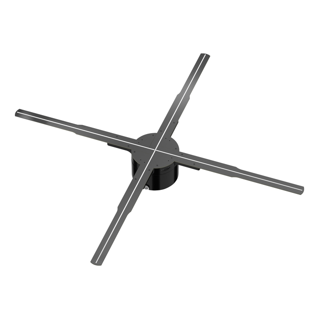 Outdoor Christmas Decoration 3D Holographic Projector Fan WiFi App Remote Control 4 Blades Rotating Led Advertising Hologram OEM