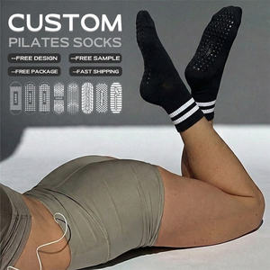 Chaussettes de Pilates professionnelles Bilu à adhérence totale, antidérapantes, respirantes, en coton, pour le yoga, pour femmes, avec logo personnalisé, chaussettes de sport - Product Image 3