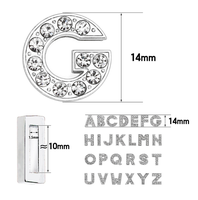 Connecteurs en alliage de 10 mm/8 mm avec lettres anglaises perforées pour la fabrication de bracelets, de porte-clés et d'accessoires de bijoux DIY