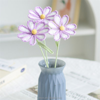Fleur artificielle en gros, fleur de Gesang au crochet, fleur décorative unique tricotée à la main au crochet