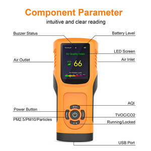 Compteur de qualité de l'air portable CO2 TVOC de l'usine Fosen Analyseur de gaz domestique de haute qualité avec PM2.5 PM10 - Product Image 5