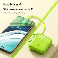 Batería Externa Portátil de Plástico de 20000 mAh con Carga Rápida de 10 W, Cuatro Cables Integrados y Logotipo Personalizable