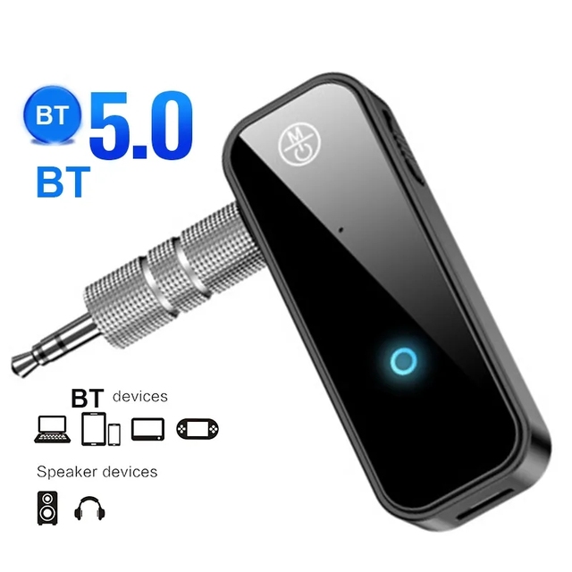 2 in 1 Wireless  5.0 Receiver Transmitter Adapter 3.5mm Jack for Car Audio Music Aux Handsfree Headset Dongle With Mic