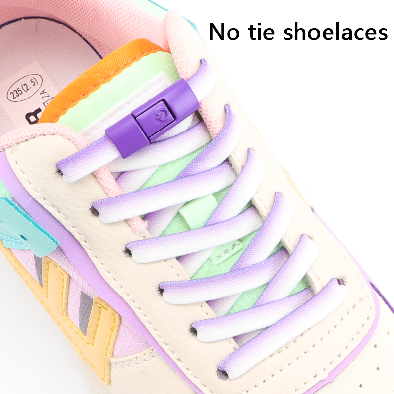 Elastic Shoe Laces for Sneakers No Tie Shoelaces Flat Men and Women Casual Shoes Lazy Shoelace Colored Metal Lock 11 Color
