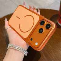 Nouvelle coque de téléphone magnétique électroplaquée pour iPhone 17 16 15 14 13 Pro Max, avec dos en PC texturé lin et aimant