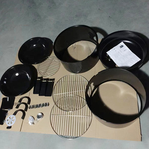 <span class=keywords><strong>Barbecue</strong></span> à <span class=keywords><strong>charbon</strong></span> en métal noir trois-en-un pour cour extérieure, facile à assembler en stock - Product Image 4