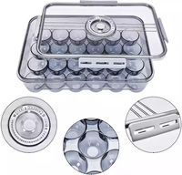 Conteneur de stockage d'œufs pour réfrigérateur plateaux à œufs temps d'enregistrement support de boîte 18/24 œufs en grille pour réfrigérateur de cuisine