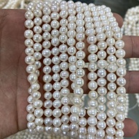Perles d'eau douce naturelles rondes en gros, tailles 5-6 mm et 6-7 mm, perles d'eau douce en vrac en gros