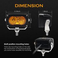 Phare de travail LED super lumineux pour tout-terrain, 3 pouces, 20W, double faisceau ambre/blanc, pour pare-chocs de camion
