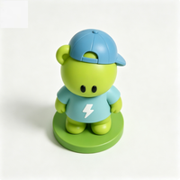 Ours Vert Personnalisable avec Boîte Mystère en PVC de la Série Cool Bear, Figurine de Bureau de 5 cm, Jouet Décoratif Unisexe, Cadeau pour les 14 ans et plus