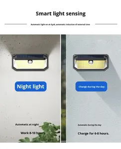 Lampada Solare LED da Parete IP65 con Diffusore in Vetro Temperato e Sensore di Movimento per Illuminazione Automatica di Balconi e Giardini Esterni - Product Image 4