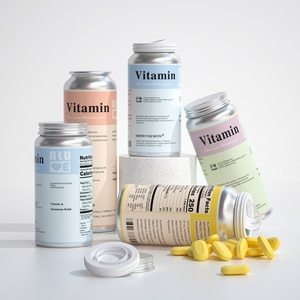 Flacon de complément vitaminique en aluminium écologique, matériau de qualité supérieure, flacon de produit santé avec fermeture hermétique - Product Image 3