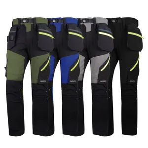 Calças cargo para roupas de construção, calças de trabalho multifuncionais para homens, moda durável, uniforme de trabalho, ferramentas elásticas