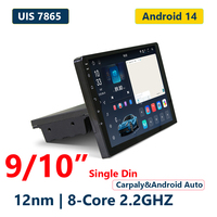 Autoradio universel 1 Din 9/10 pouces 1280P 2.5D Android 12 MP5 Lecteur DVD Carplay Auto IPS Écran de voiture WIFI Navigation