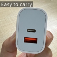 Chargeur mural USB Type-C double port 20W à charge rapide PD 3.0/QC3.0, matériau ignifuge, garantie 12 mois pour appareil photo, tablette, écouteurs