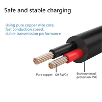 Cable de Alimentación USB a DC 5.5x2.1mm, Cable de Carga USB 2.0 a DC 5V de 1m