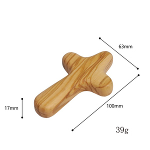 Tamaño de Palma de mano natural pequeña oración fina Cruz adhesiva de madera de oliva regalo cristiano <span class=keywords><strong>para</strong></span> <span class=keywords><strong>manualidades</strong></span> - Product Image 6