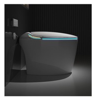 Cuvette de toilette intelligente automatique en forme d'oeuf montée au sol salle de bain toilette intelligente toilette bleue ronde toilette intelligente