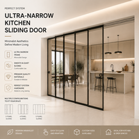 Puertas Corredizas de Vidrio y Aluminio Modernas Personalizadas para Cocina, Bodega, Uso en Exteriores en Casas Abiertas y Hoteles