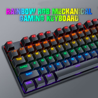 Keyboard Mekanik RGB Berkabel USB untuk Gaming Bahasa Spanyol Teclado Mechanico Espanol Untuk PC Baru Clavier Gamee Gamers Claviers De Jeu