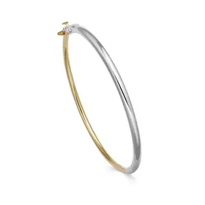 New Fashion High Quality 18K Gold Vermel Mixed-Metal Design Gold Silver Bangle Bracelet