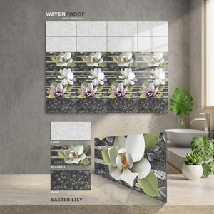Carreaux de sol et de mur pour salle de bain en céramique gris Vistaar 24x12, 300x600 mm, effet marbre, glaçure numérique, antidérapants - Product Image 4