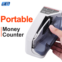 Contadora de Billetes Mini UV EB LD-30 con Detector de Billetes Falsos, Velocidad de 600 Billetes, Capacidad de Tolva de 150 Billetes, LED para Euros, Dólares Estadounidenses y Dólares Canadienses