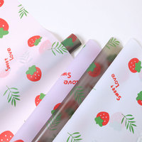 Papier synthétique imperméable enduit de PE, résistant à la graisse, recyclable, pour emballage de bouquets de baies forestières, vente en gros