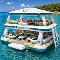 Plateforme flottante gonflable en PVC sécurisée, surface lisse, pour adultes et enfants, usage commercial en extérieur