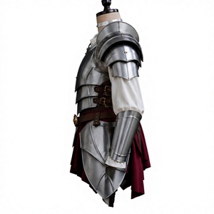 Costume de guerrier gothique en acier inoxydable plaqué argent, armure polie, tenue de protection intégrale du corps - Product Image 3