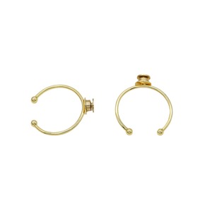 Jiuwus Popular 14K Juego de anillos giratorios de molino de viento chapado en oro, <span class=keywords><strong>Bea</strong></span>, Material de joyería hecho a mano Diy divertido, Qingdao - Product Image 1