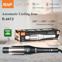 Rizador de Pelo Automático RAF R.4413 de 48W con 160C, 180C y 200C Niveles de Calor, Apagado Automático en Una Hora, Herramienta de Peinado Negra para Uso Doméstico